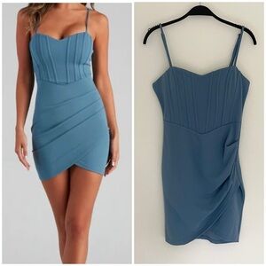 Windsor Slate Blue Mini Dress